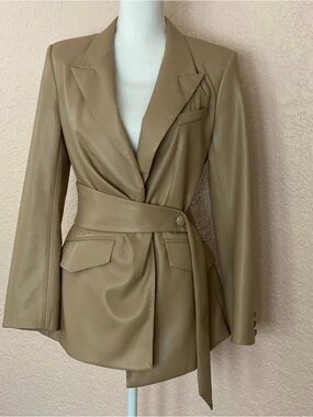 Nanushka Tan Blazer with Belt